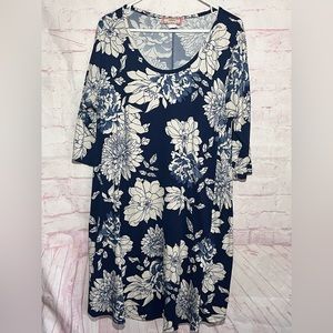 Blue and White Dress